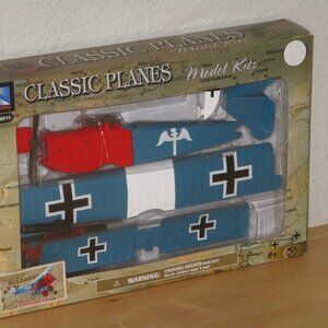 New Ray Blue Red Fokker D.V. II Fighter Airplane Model Kit Scale 1:48 New Box